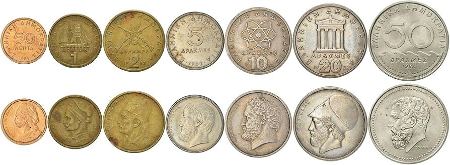 Amazon.co.jp: ギリシャの硬貨7枚 | ギリシャコインセットコレクション